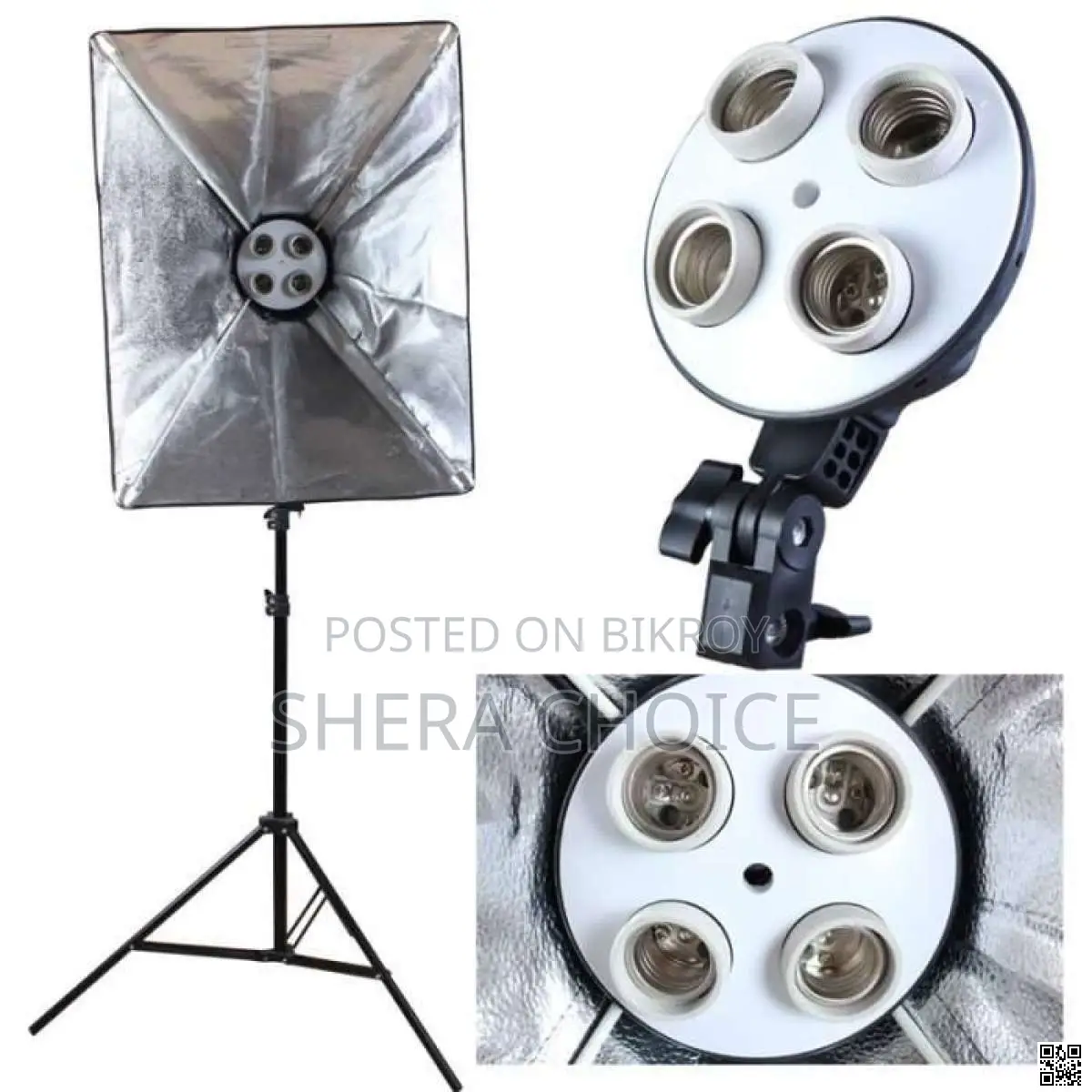 Softbox Light Stand, Photo Video Studio Lighting Kit 4-Socket