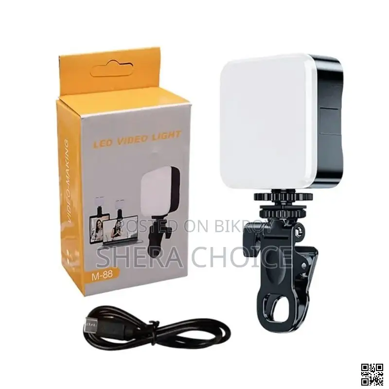Led ভিডিও লাইট M-88, ক্লিপ-অন রিচার্জেবল ফিল লাইট