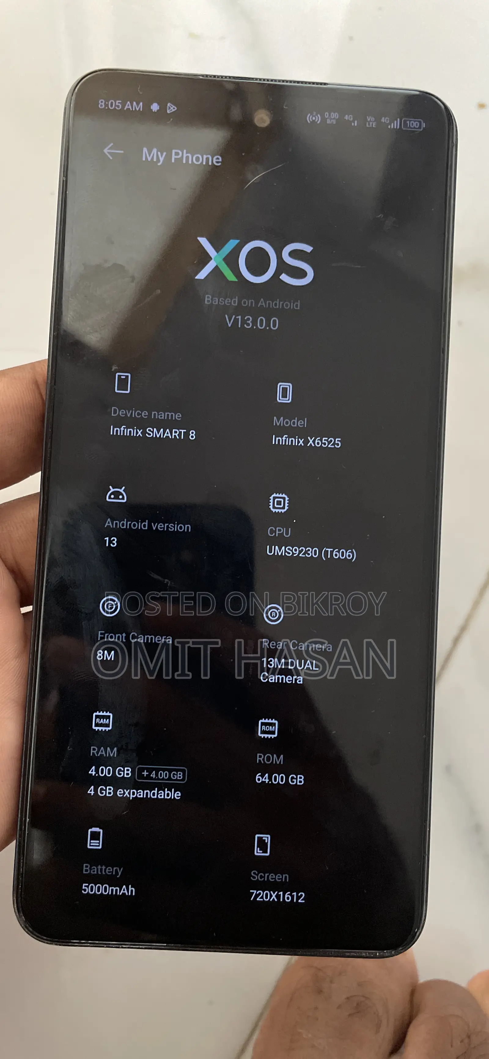 ইনফিনিক্স স্মার্ট ৮ ৬৪ জিবি ব্লু