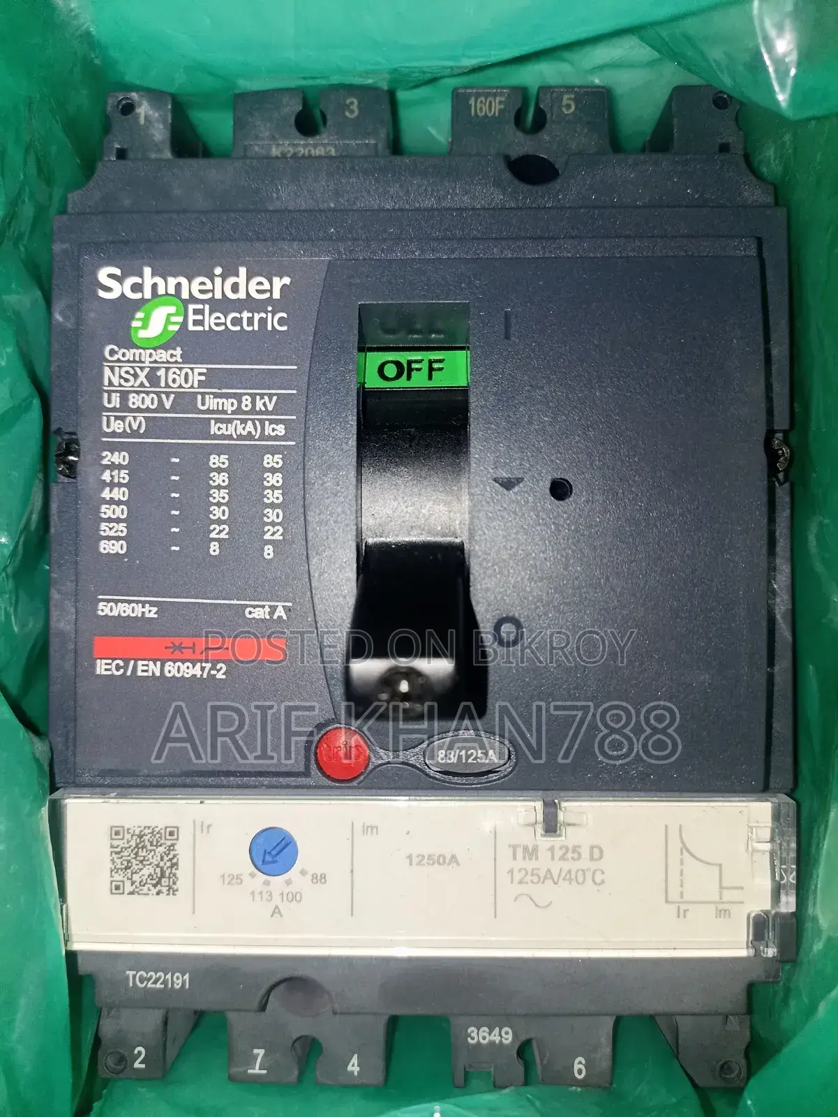 Schneider Circuit Breaker (MCCB), Compact NSX160F 125A