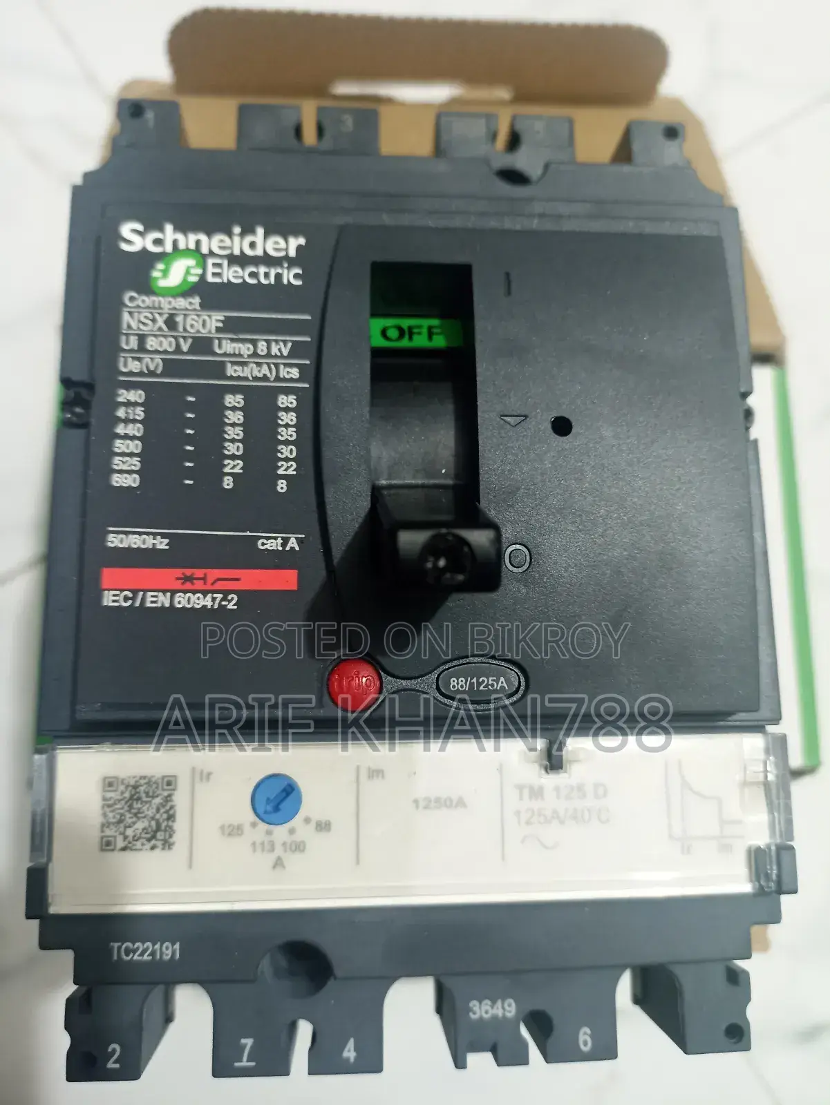 Schneider Circuit Breaker (MCCB), Compact NSX160F 125A