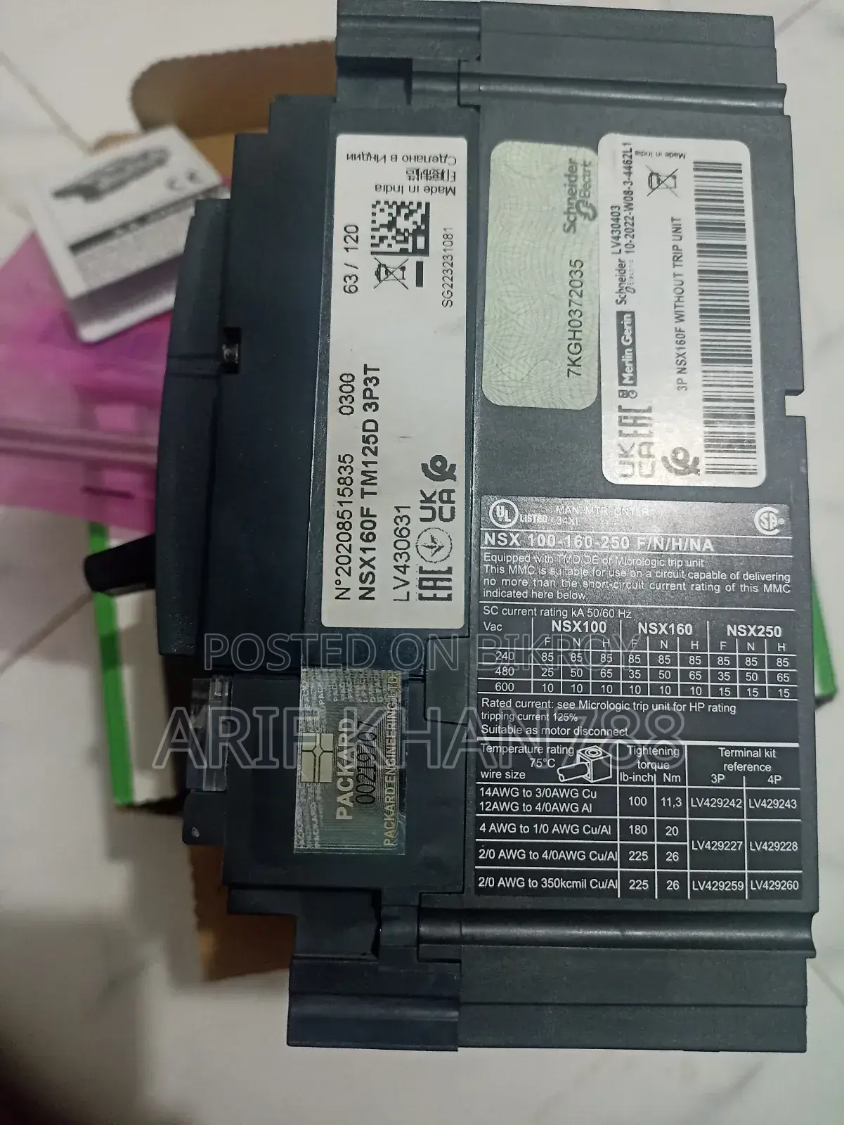Schneider Circuit Breaker (MCCB), Compact NSX160F 125A