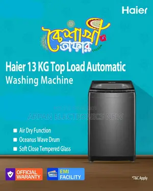 Haier 13 Kg Top Loading Washing Machine 12 Years Warranty Official