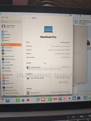 Laptop Apple MacBook Pro 2019 8GB Intel Core i5 SSD 128GB