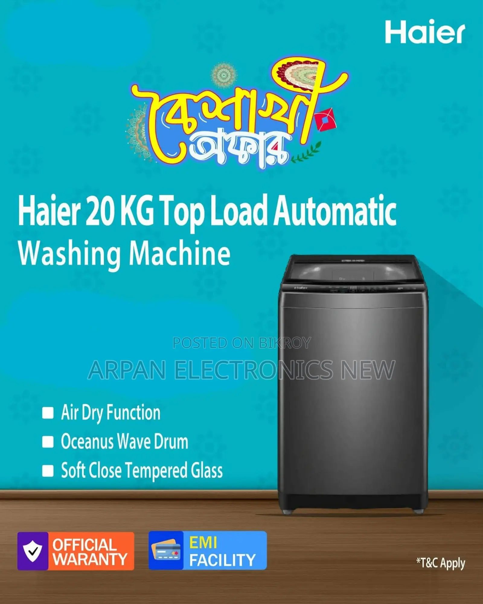 Haier Top Loading Washing Machine 20 Kg Warranty 12 Years