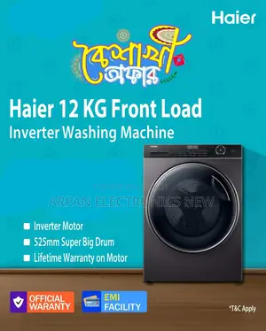 Haier Front Loading Washing Machine 12 Kg Warranty 12 Years