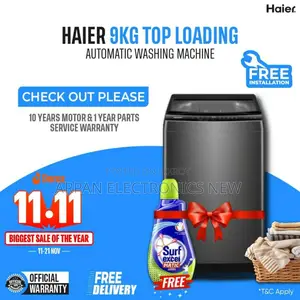 Easy EMI Facility Haier Top Loading Washing Machine 9 Kg