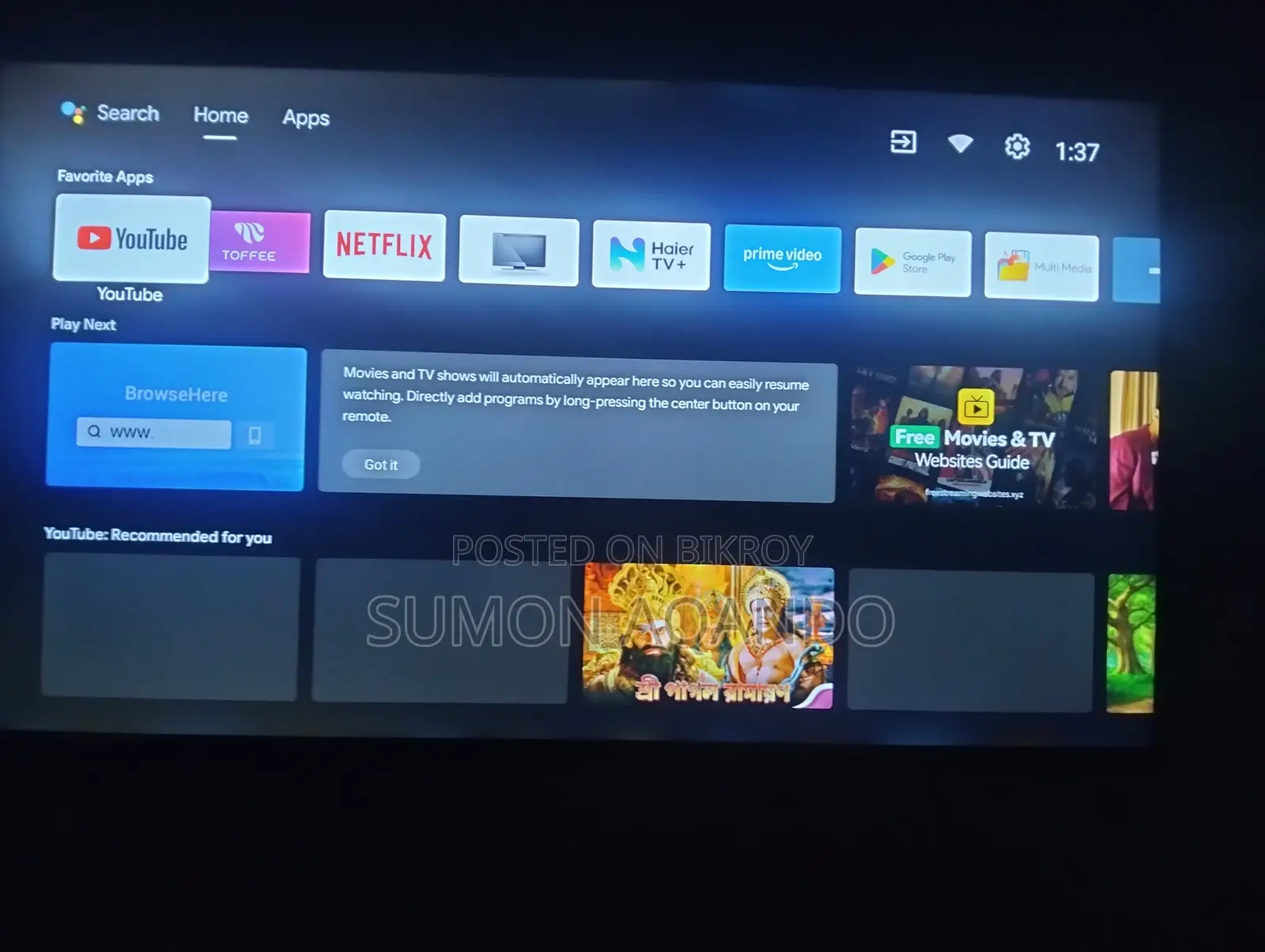 Haier 43'' Smart Tv (Excellent Condition) – Urgent Sale