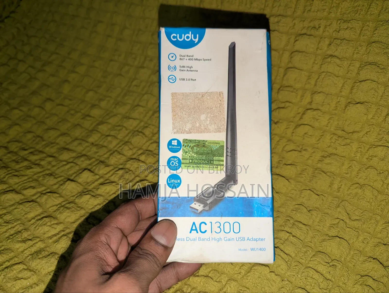 Cudy WU1400 AC1300 Dual Band Wi-Fi USB Adapter for sale