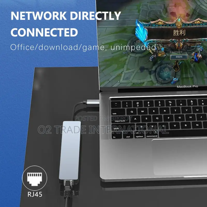 8-in-1 Gigabit Rj45 Type C Hub Hdmi, 87w Pd, Usb 3.0, Sd/Tf