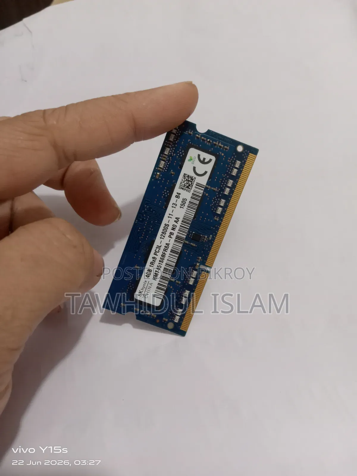 Sk Hynix ল্যাপটপ র‍্যাম 4gb Ddr3l