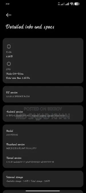 Xiaomi Redmi Note 14 4G 128 GB Black