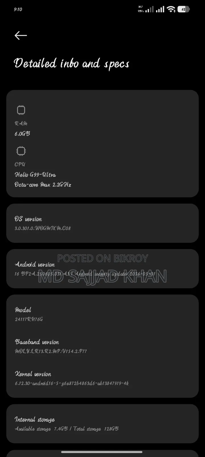 Xiaomi Redmi Note 14 4G 128 GB Black