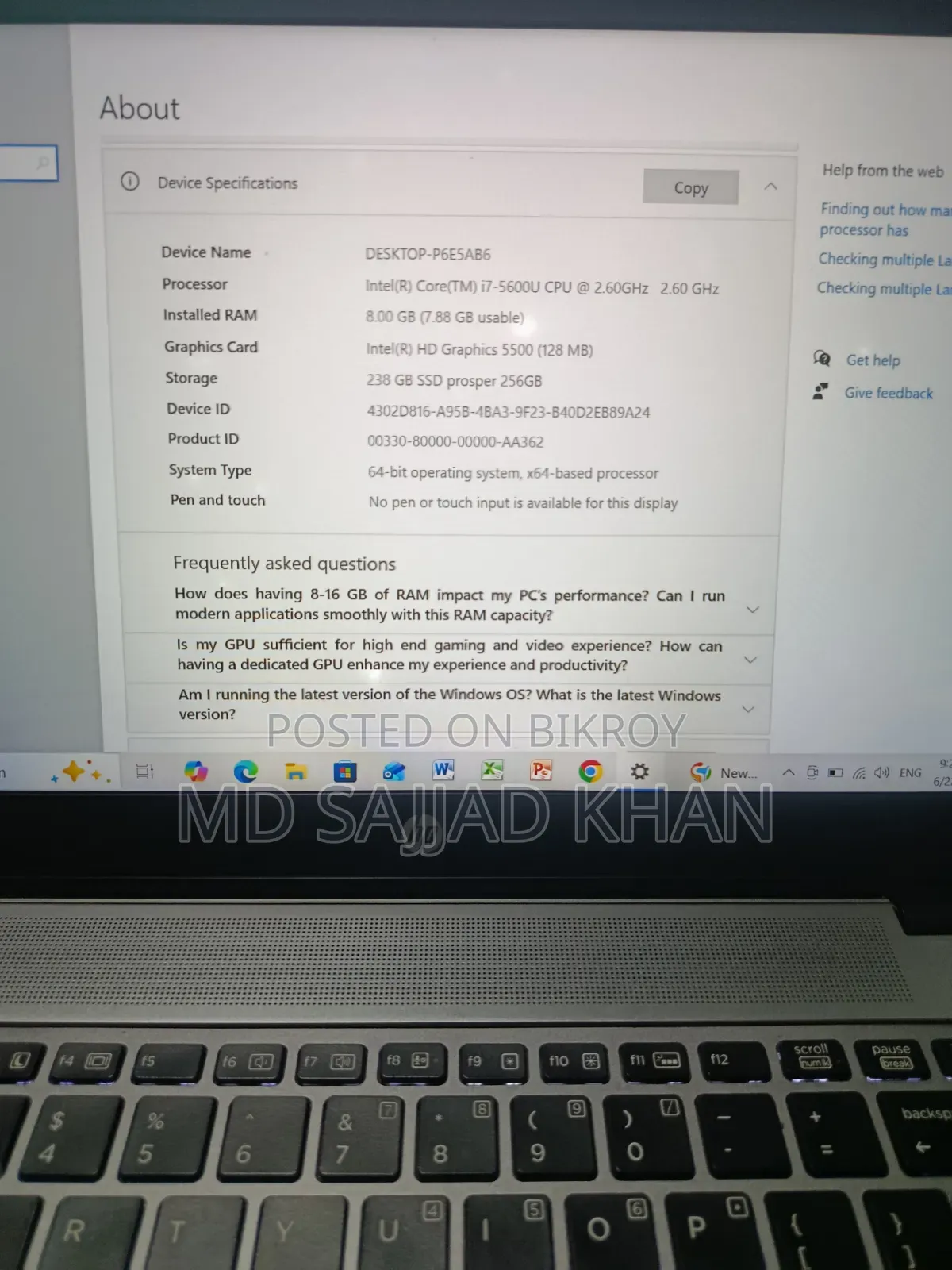Laptop HP EliteBook 840 G2 8GB Intel Core I5 SSD 256GB