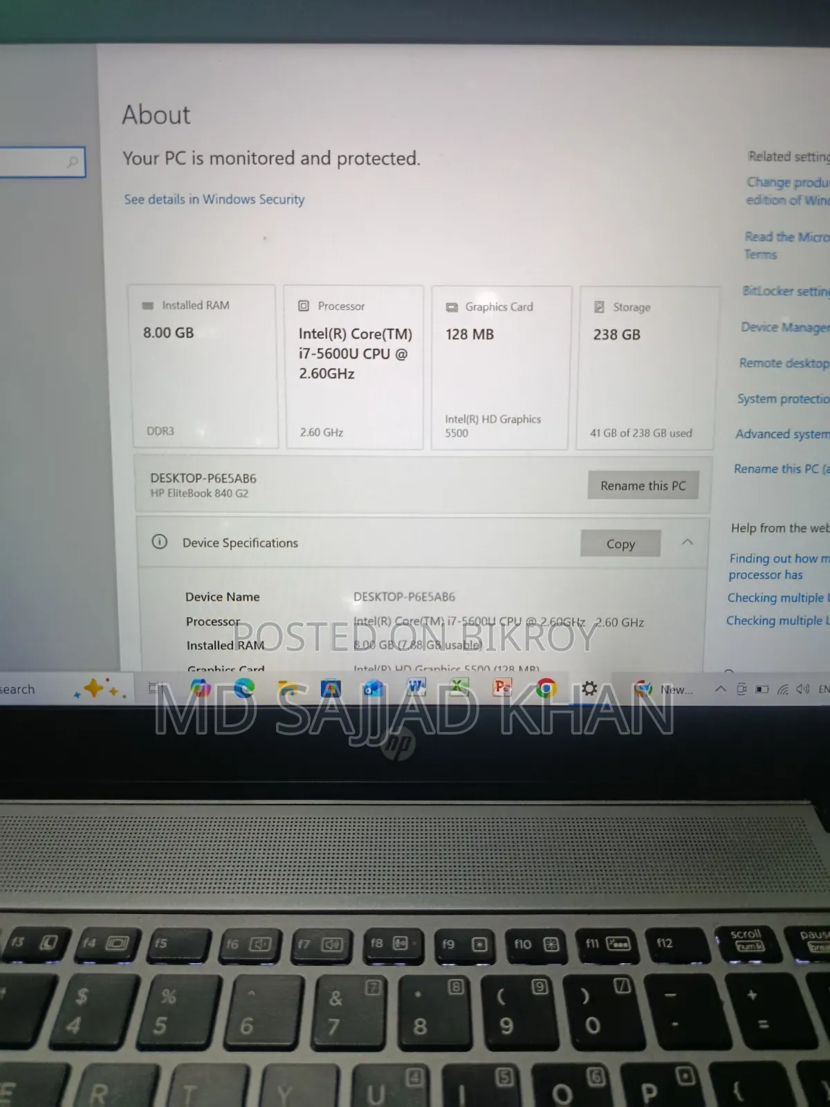 Laptop HP EliteBook 840 G2 8GB Intel Core I5 SSD 256GB