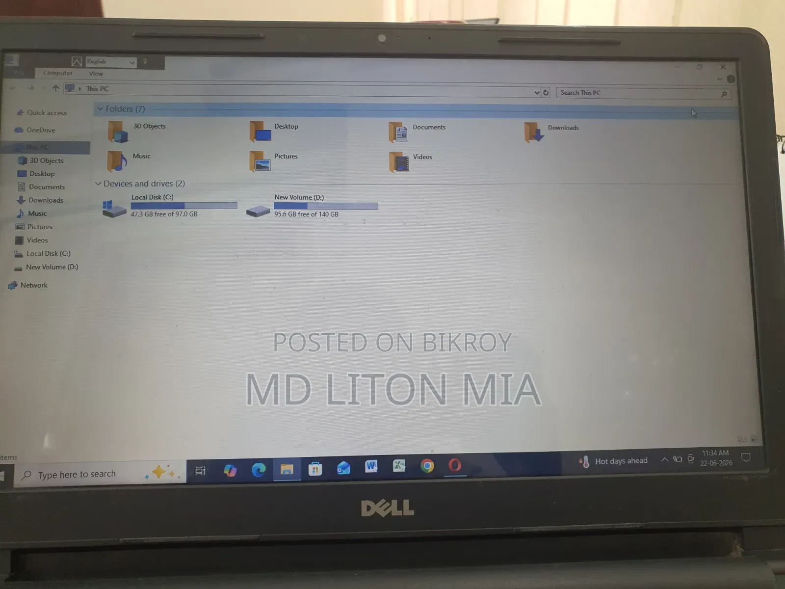 Laptop Dell Inspiron 15 4GB Intel Core I3 SSD 256GB
