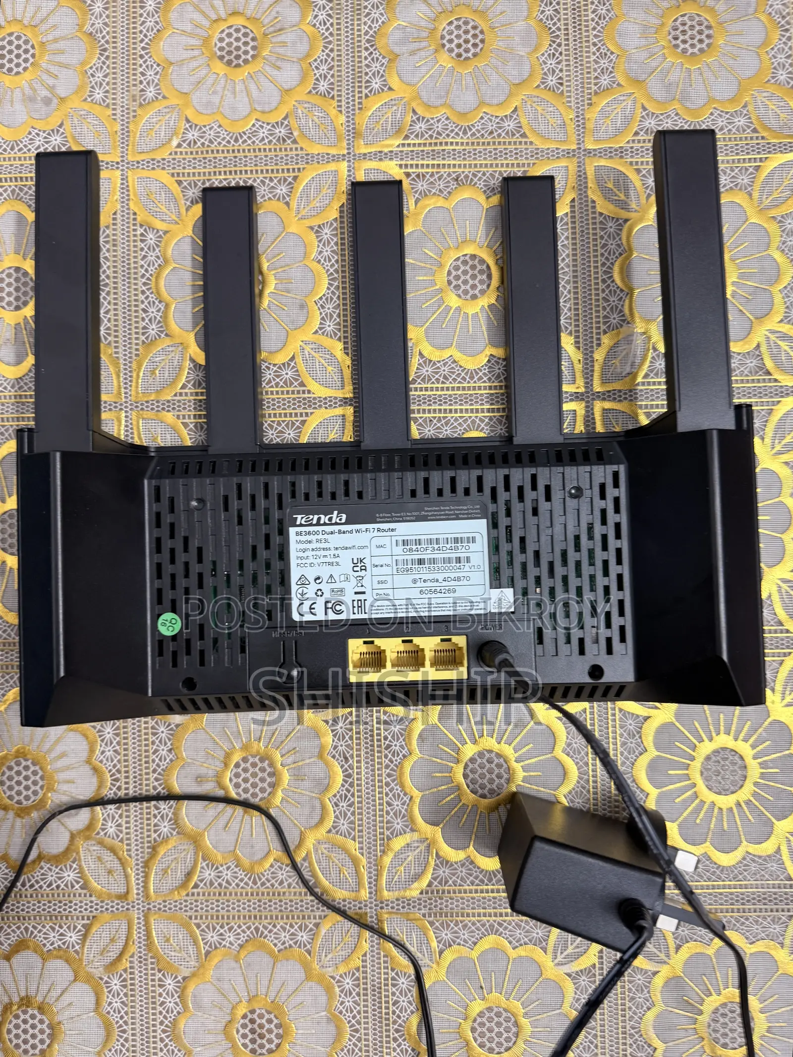 Tenda Be3600 Wifi Ultra Fast 7 Dual-Band Router 5 Antennas