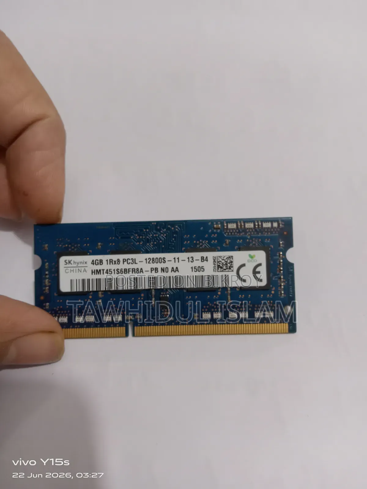 Sk Hynix ল্যাপটপ র‍্যাম 4gb Ddr3l
