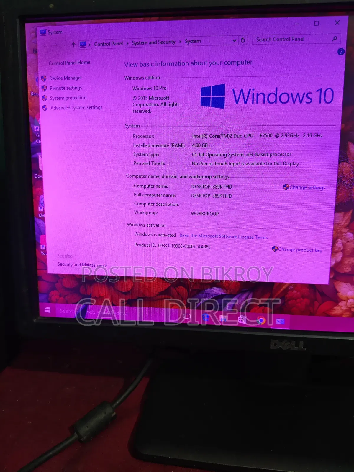 Desktop Computer 4GB Intel Core 2 Duo HDD 320GB