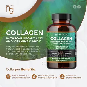 Newgate Marine Collagen Hyaluronic Acid Vitamin C E - 120 Capsules - UK