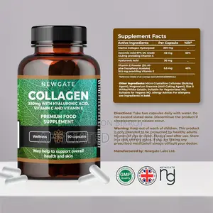 Newgate Marine Collagen Hyaluronic Acid Vitamin C E - 120 Capsules - UK