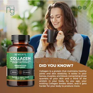 Newgate Marine Collagen Hyaluronic Acid Vitamin C E - 120 Capsules - UK