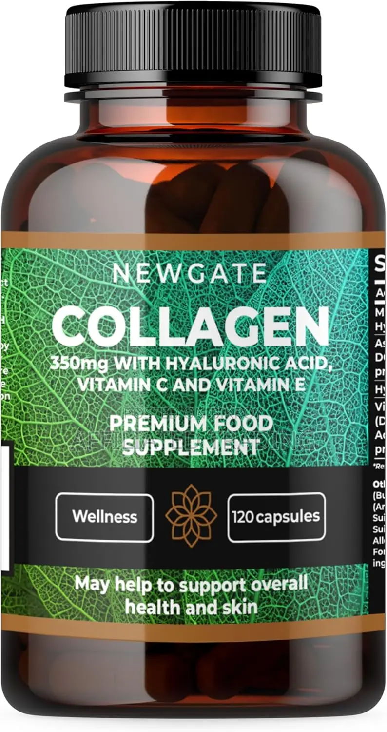 Newgate Marine Collagen Hyaluronic Acid Vitamin C E - 120 Capsules - UK