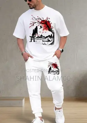 Export Quality 100% Cotton Fabrics T-shirt & Trouser Combo Set