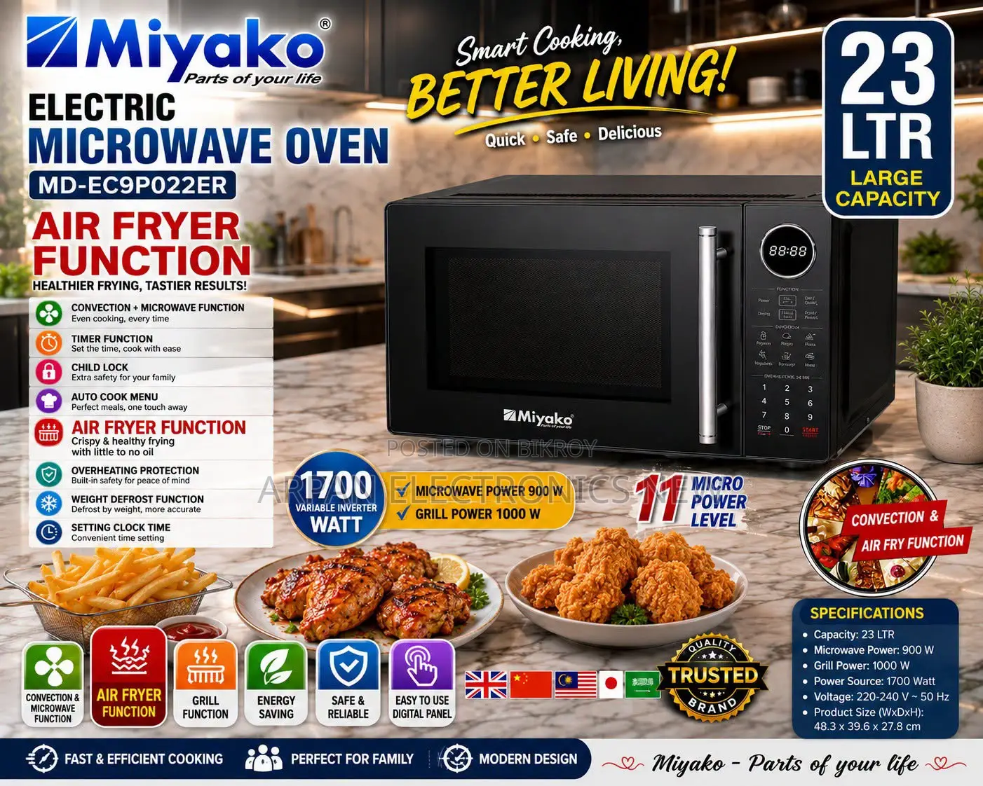 Miyako 23 Liter Microwave Oven New Model