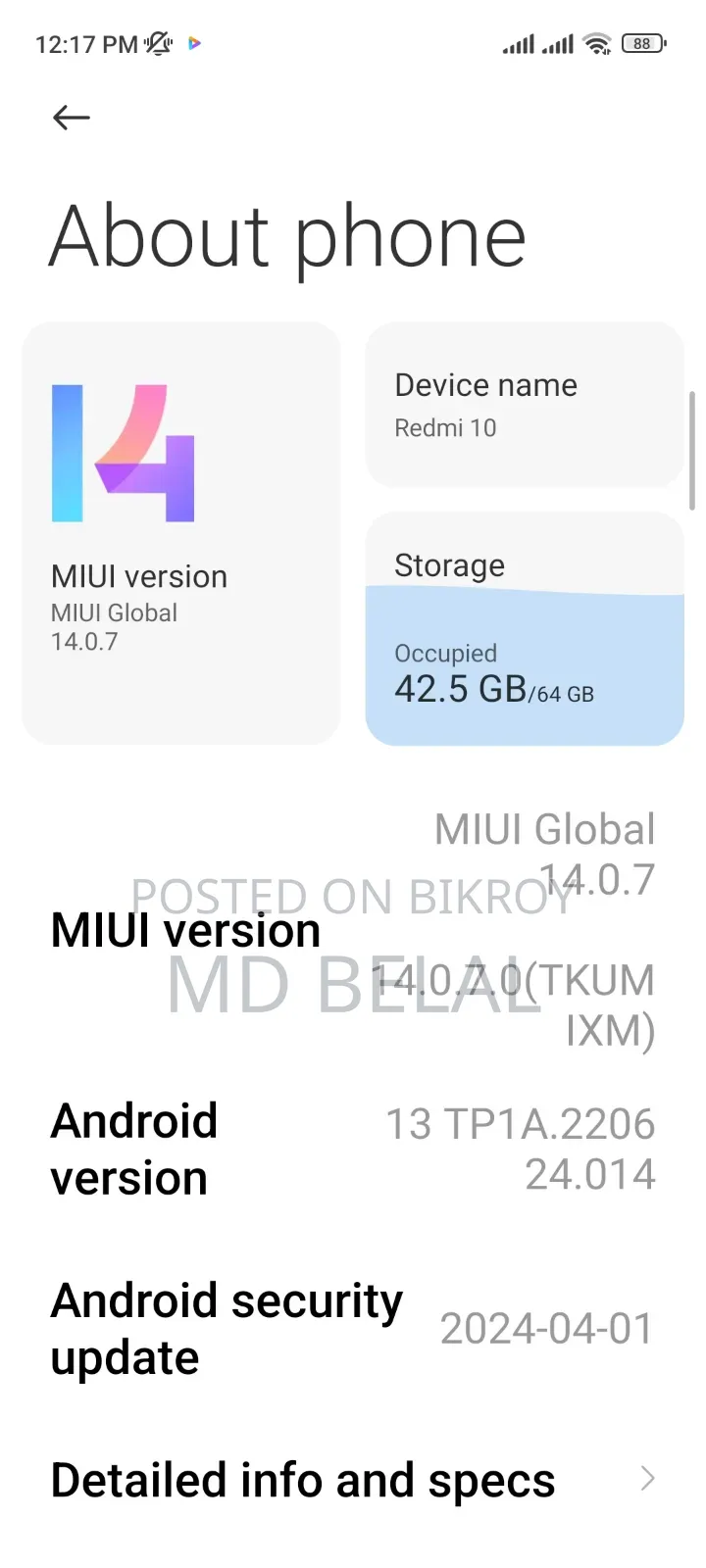 Xiaomi Redmi 10 64 GB Blue
