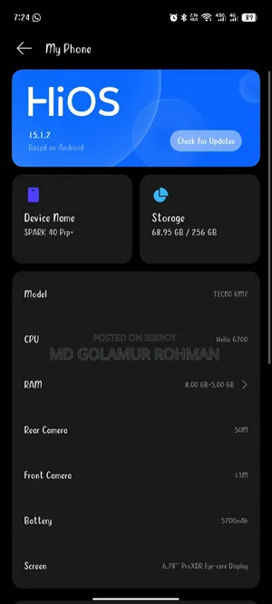 Tecno Spark 40 Pro+ 256 GB White