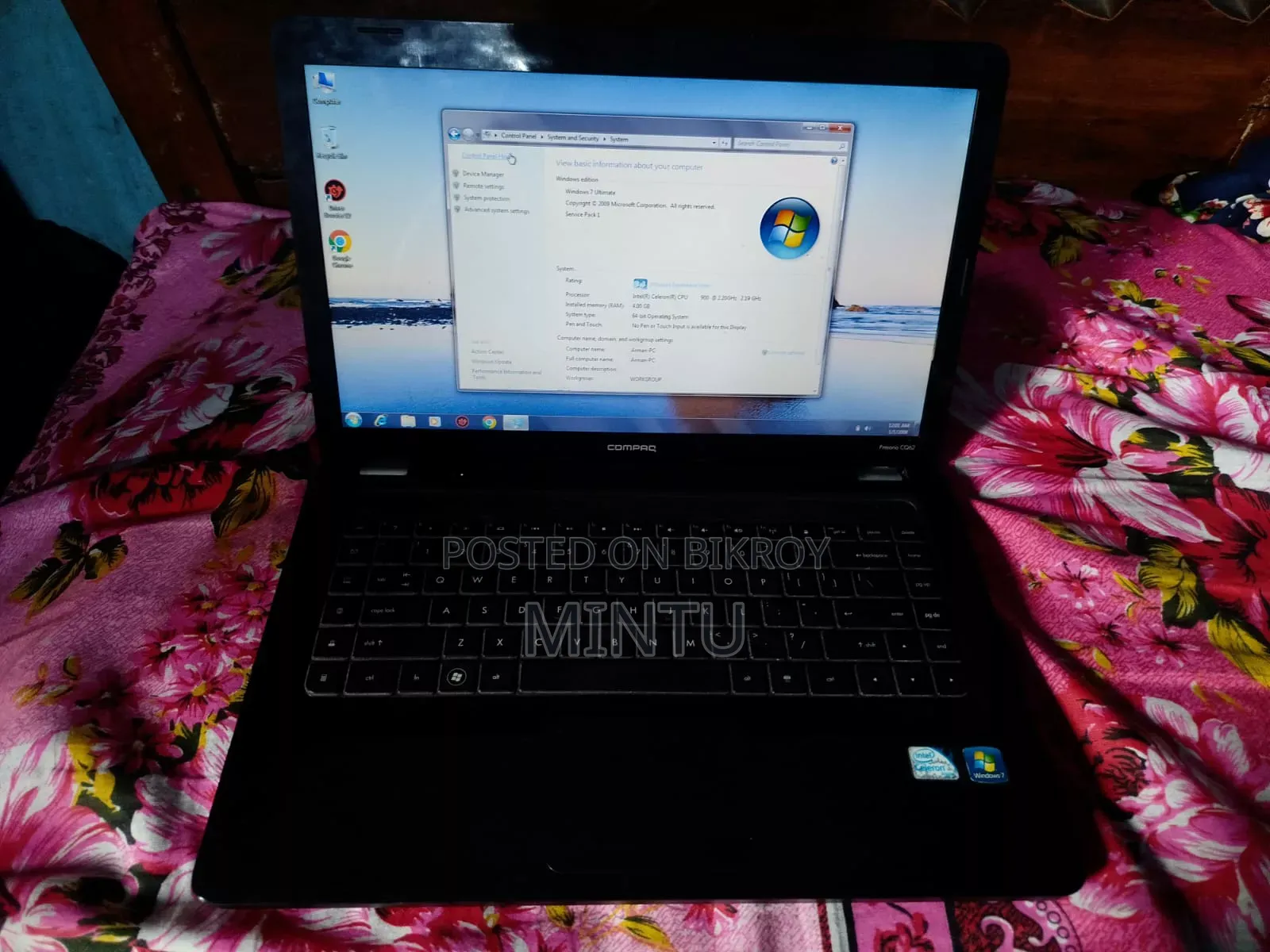 Laptop Compaq Presario CQ62 4GB Intel SSD 128GB
