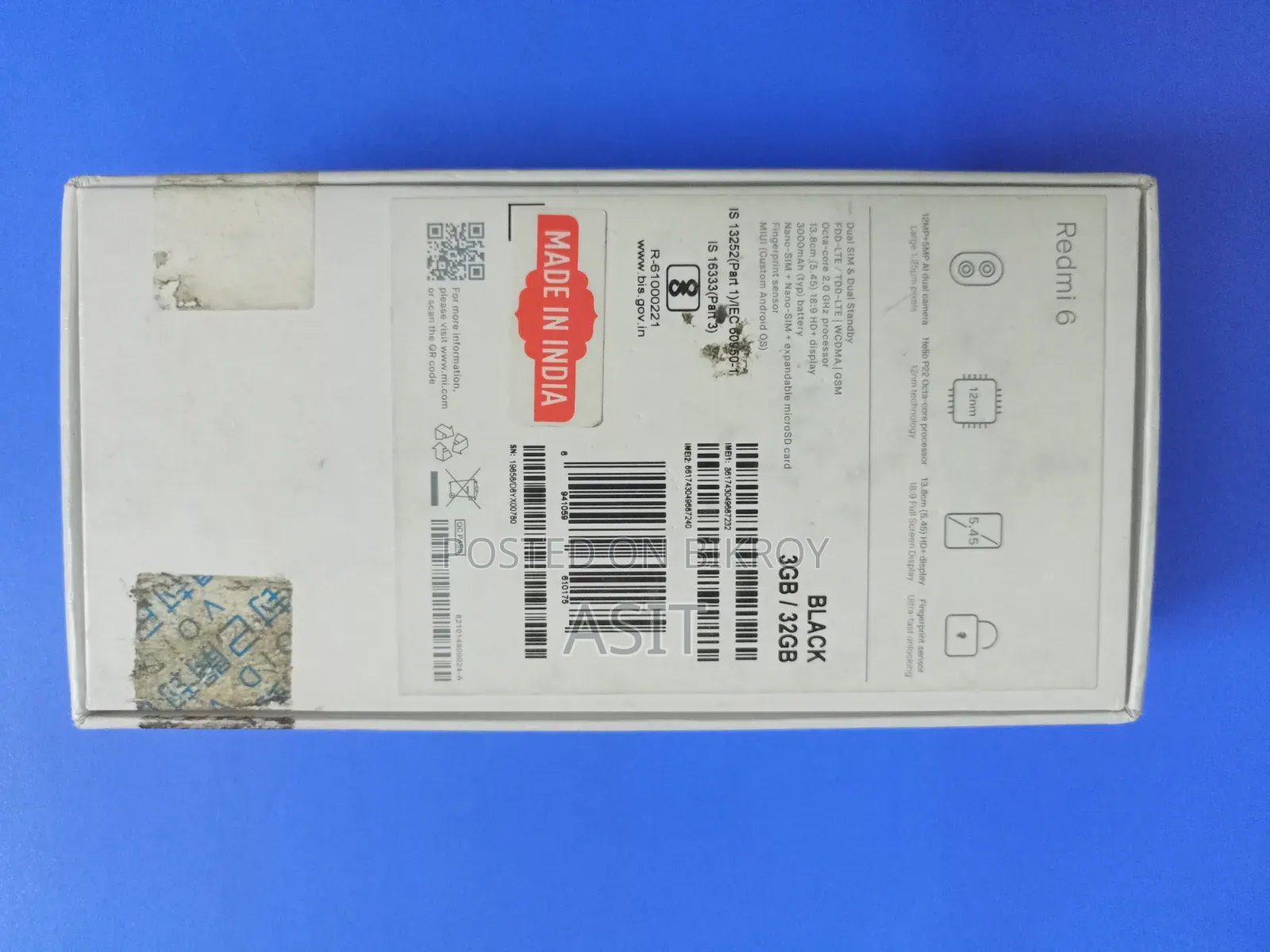 Xiaomi Redmi 6A ৩২ জিবি কালো