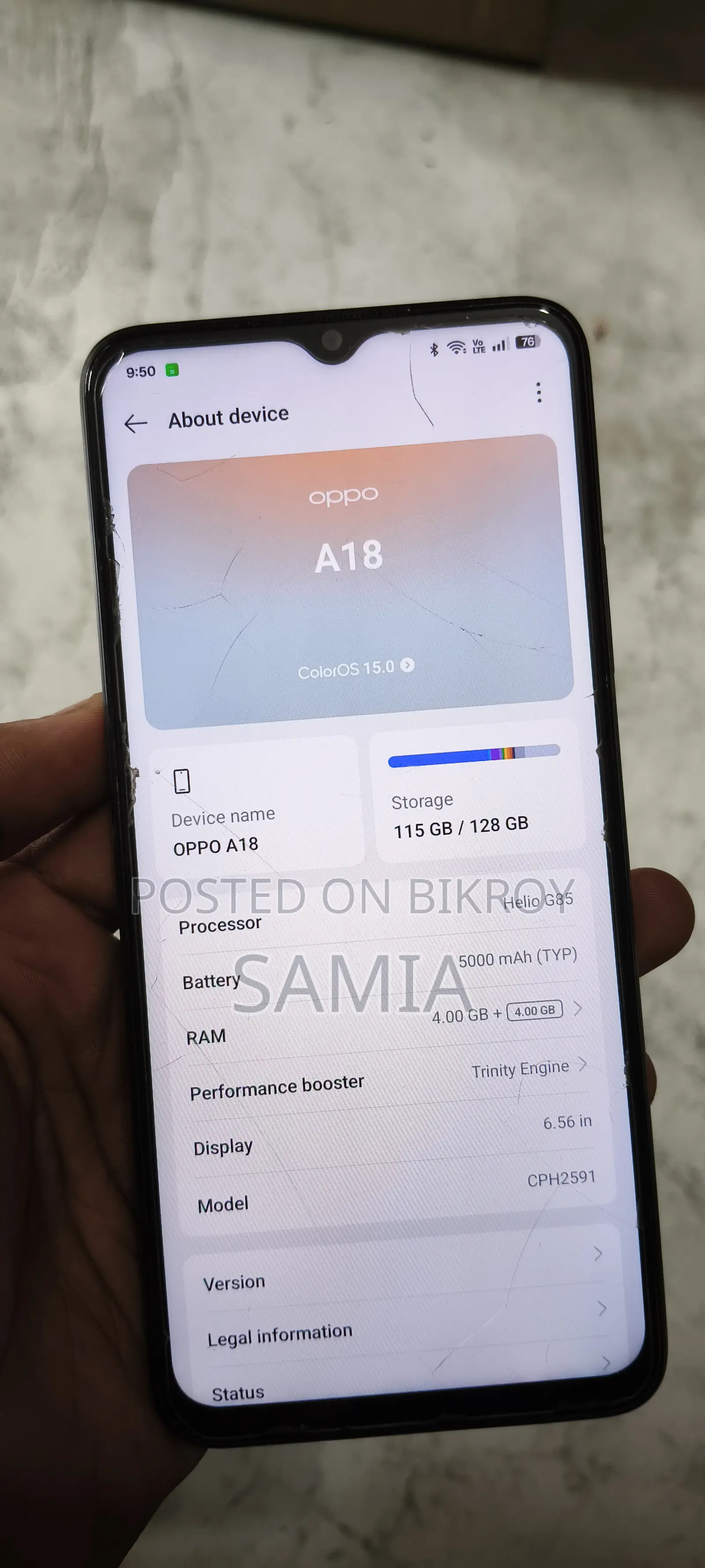 Oppo A18 128 GB Black