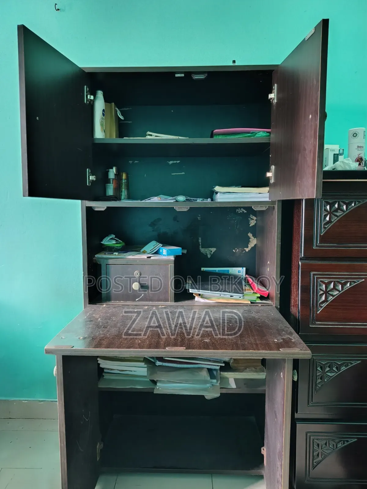 ফোল্ডিং স্টাডি টেবিল কাম বুক শেলফ