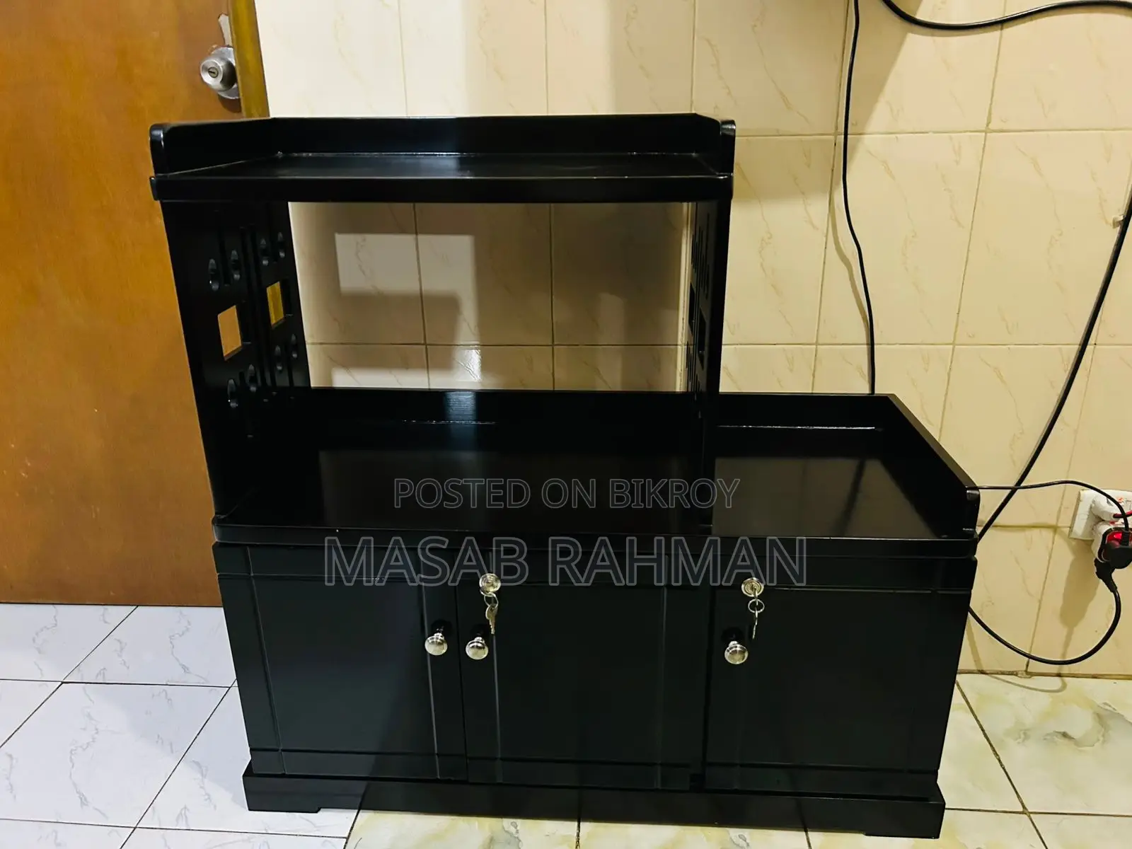 ব্র্যান্ড নিউ ওভেন র‍্যাক / মাইক্রোওয়েভ ওভেন স্ট্যান্ড – কালো রঙ
