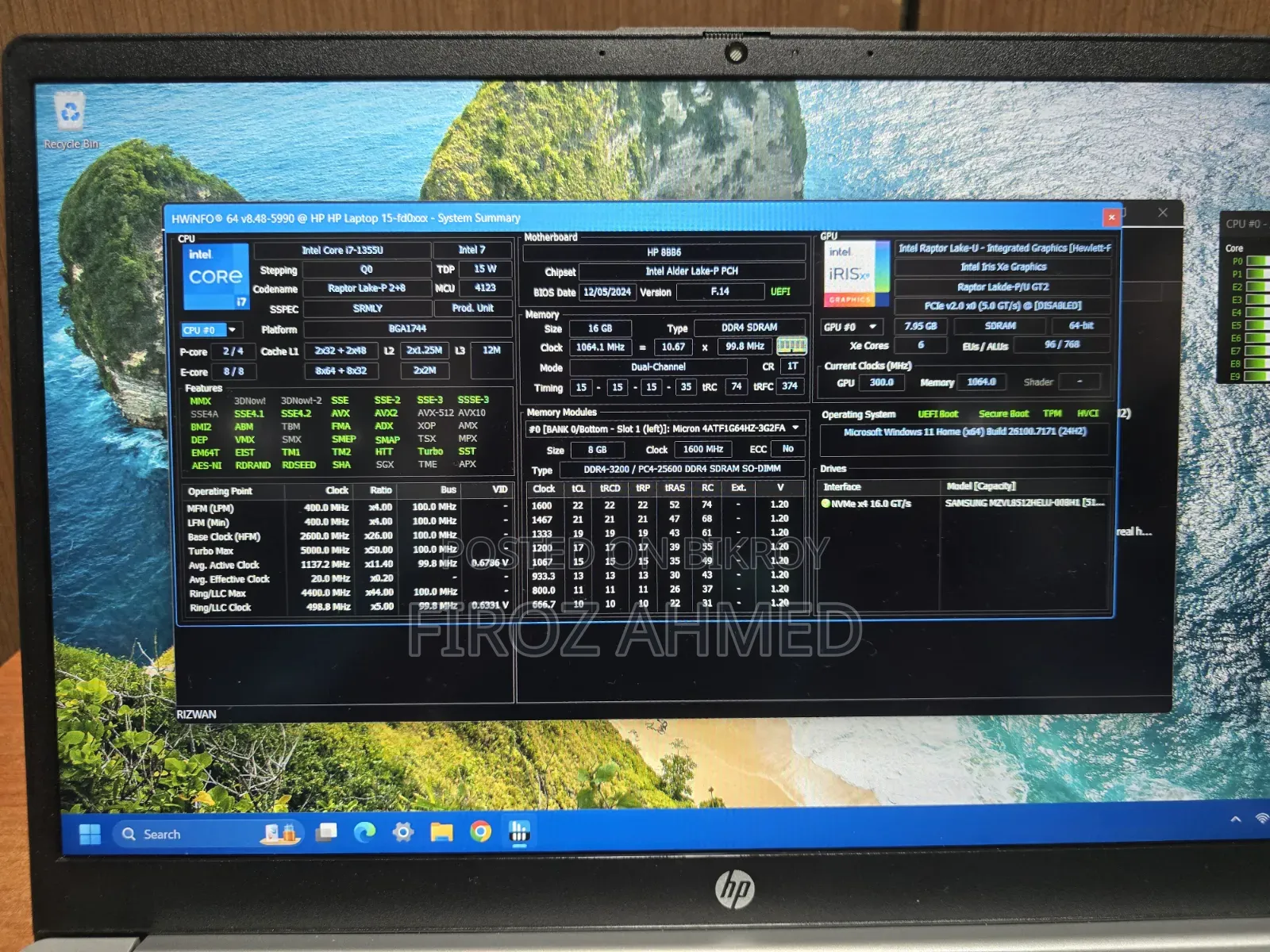 Laptop HP 15 16GB Intel Core I7 SSD 512GB