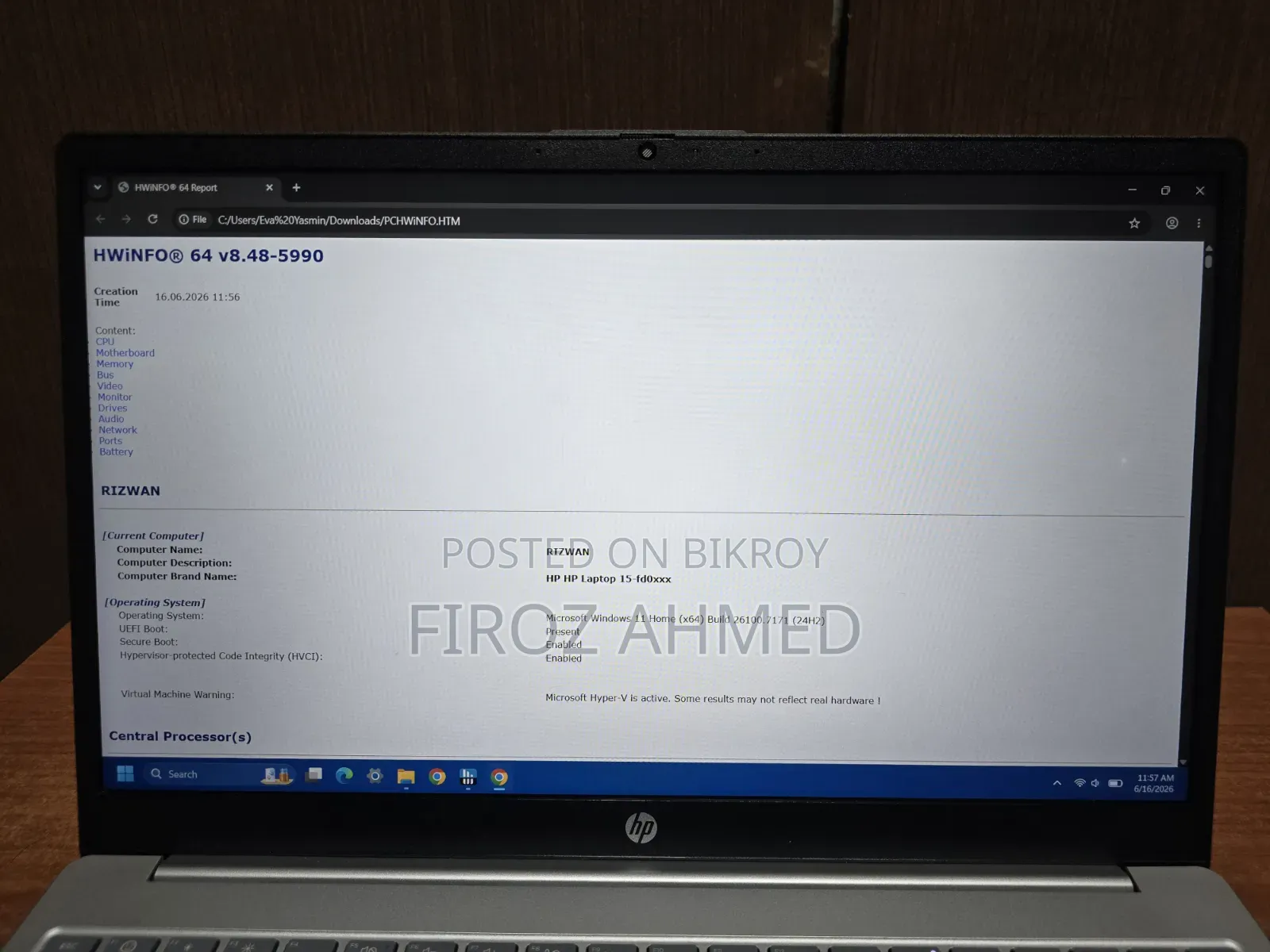 Laptop HP 15 16GB Intel Core I7 SSD 512GB