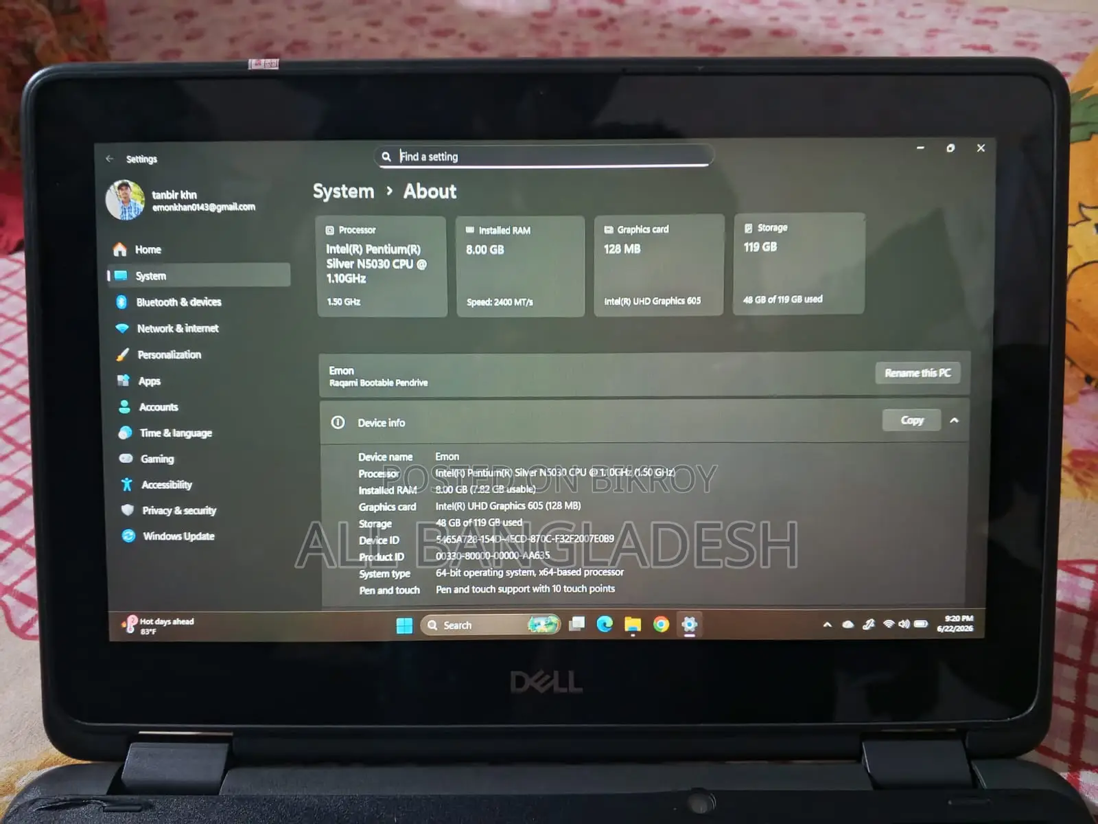 Laptop Dell Latitude 11 3190 8GB Intel Pentium SSD 128GB