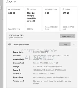 Desktop Computer Asus 8GB Intel Core I5 SSD 512GB