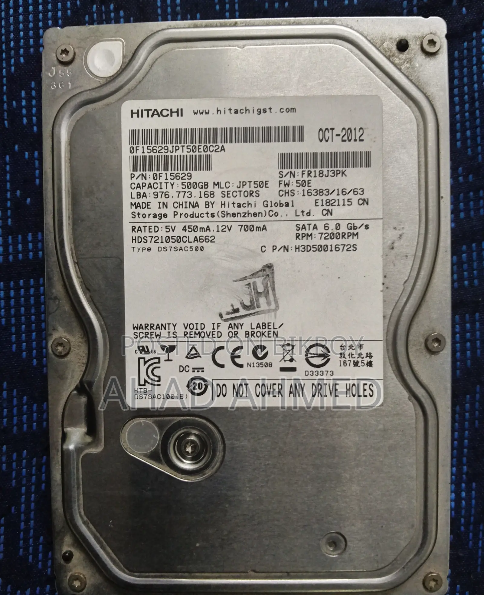 Hitachi 500GB Hard Disk