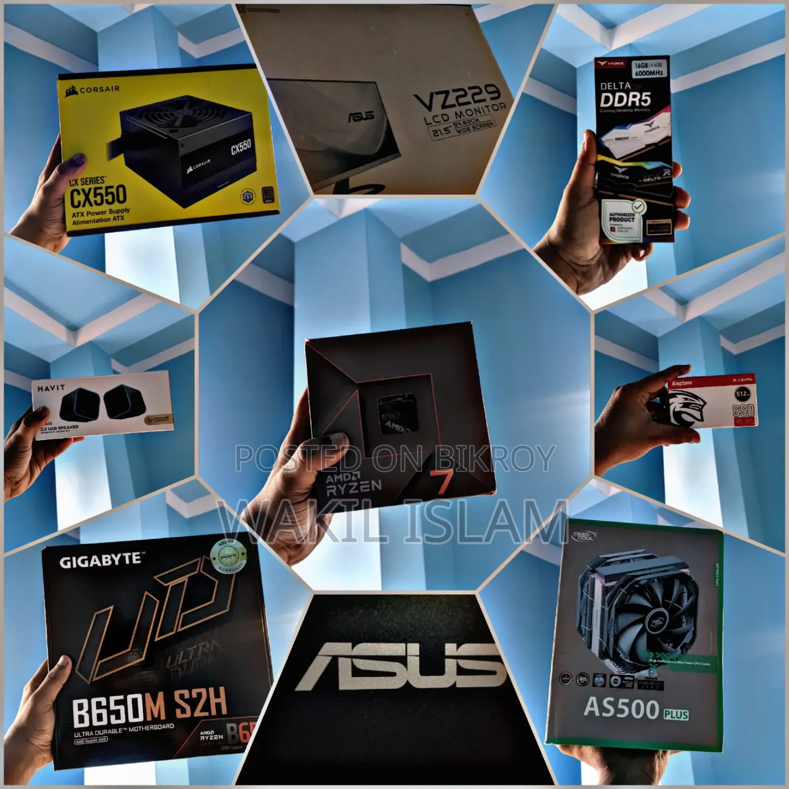 New Desktop Computer Asus TUF Gaming FX10CP 16GB AMD Ryzen 7 SSD 16 GB