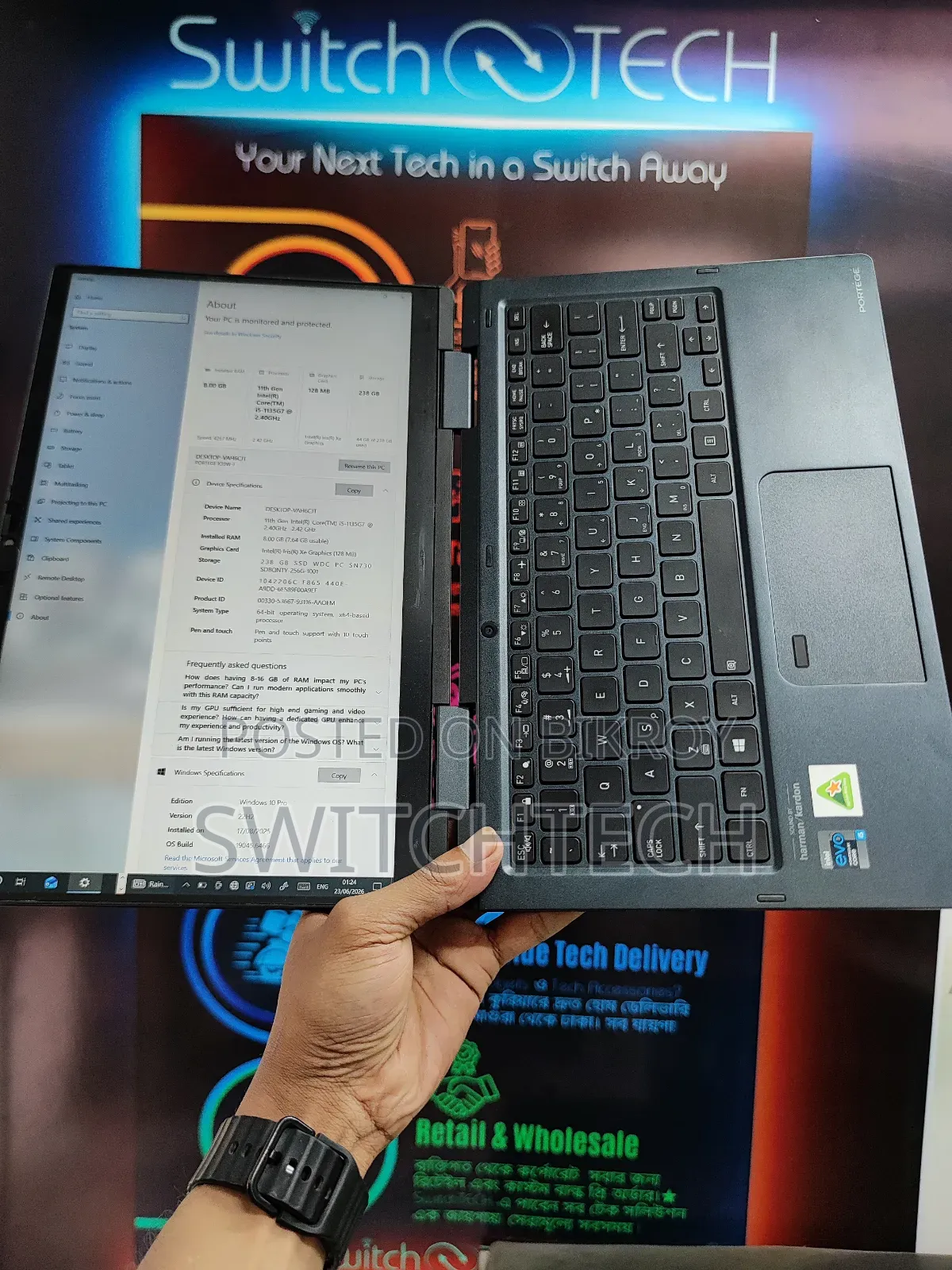 Laptop 8GB Intel Core I5 SSD 256GB