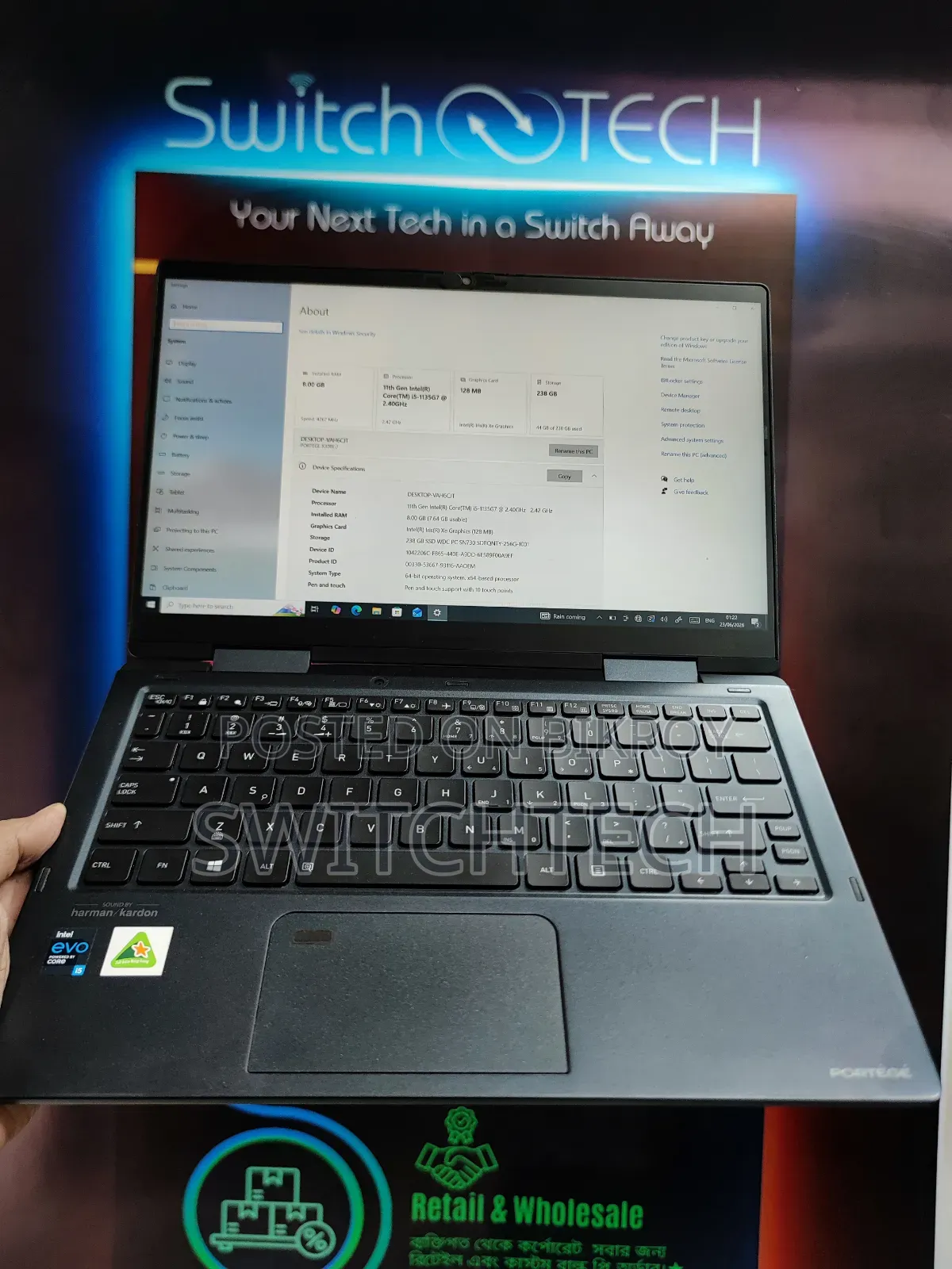 Laptop 8GB Intel Core I5 SSD 256GB