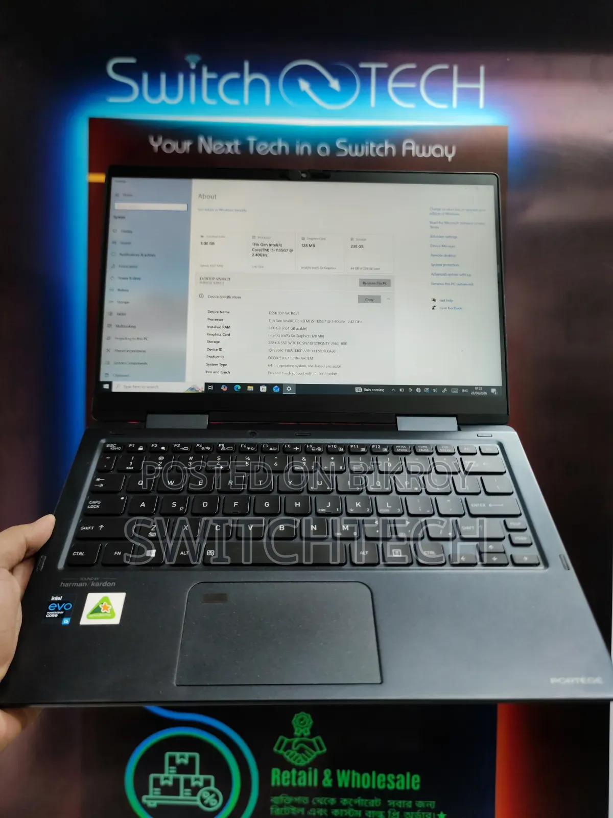 Laptop 8GB Intel Core I5 SSD 256GB