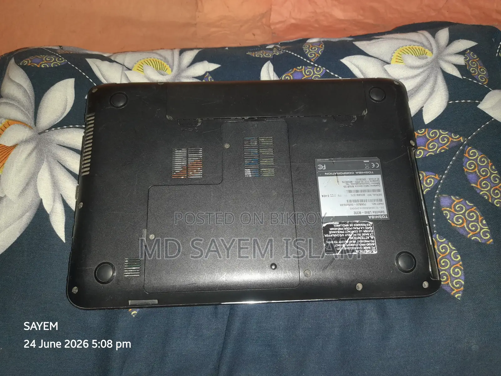 Laptop Toshiba Satellite L840 6GB Intel Core I5 HDD 500GB
