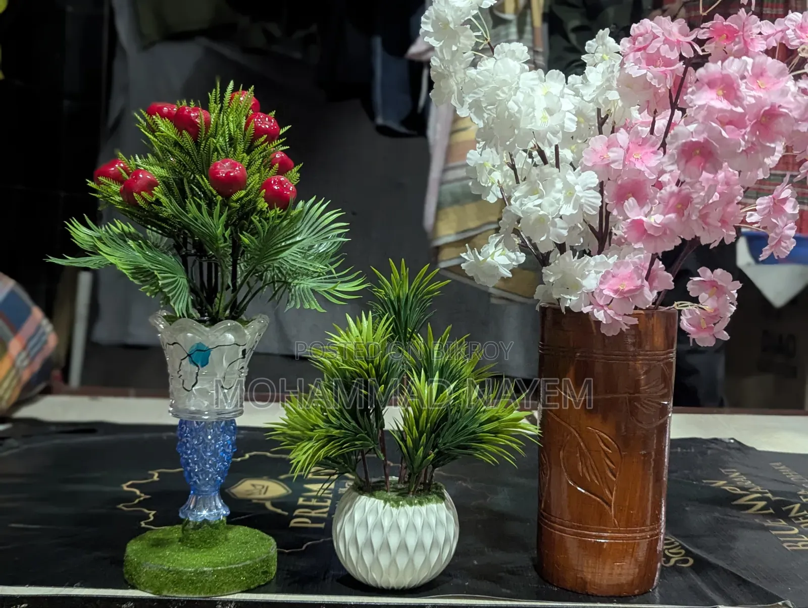 3 Piece Artificial Flower Vase Set | Home Office Decor | Mirpur