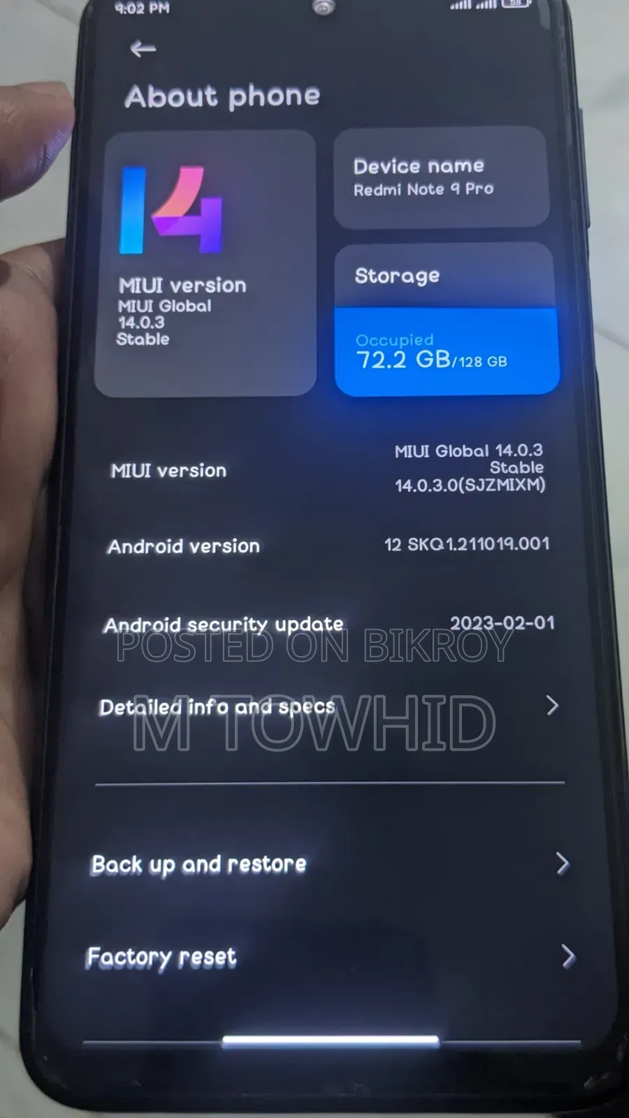 Xiaomi Redmi Note 9 Pro 128 GB Blue