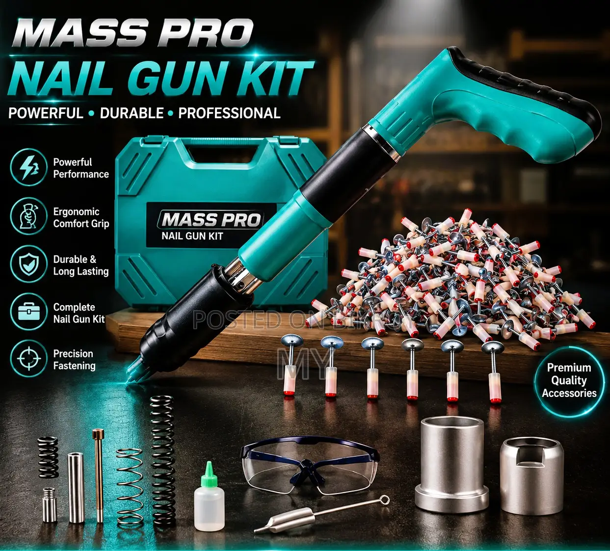 Mass Pro Nail Gun Kit – শক্তিশালী, দ্রুত ও নির্ভরযোগ্য ফিক্সিং টুল