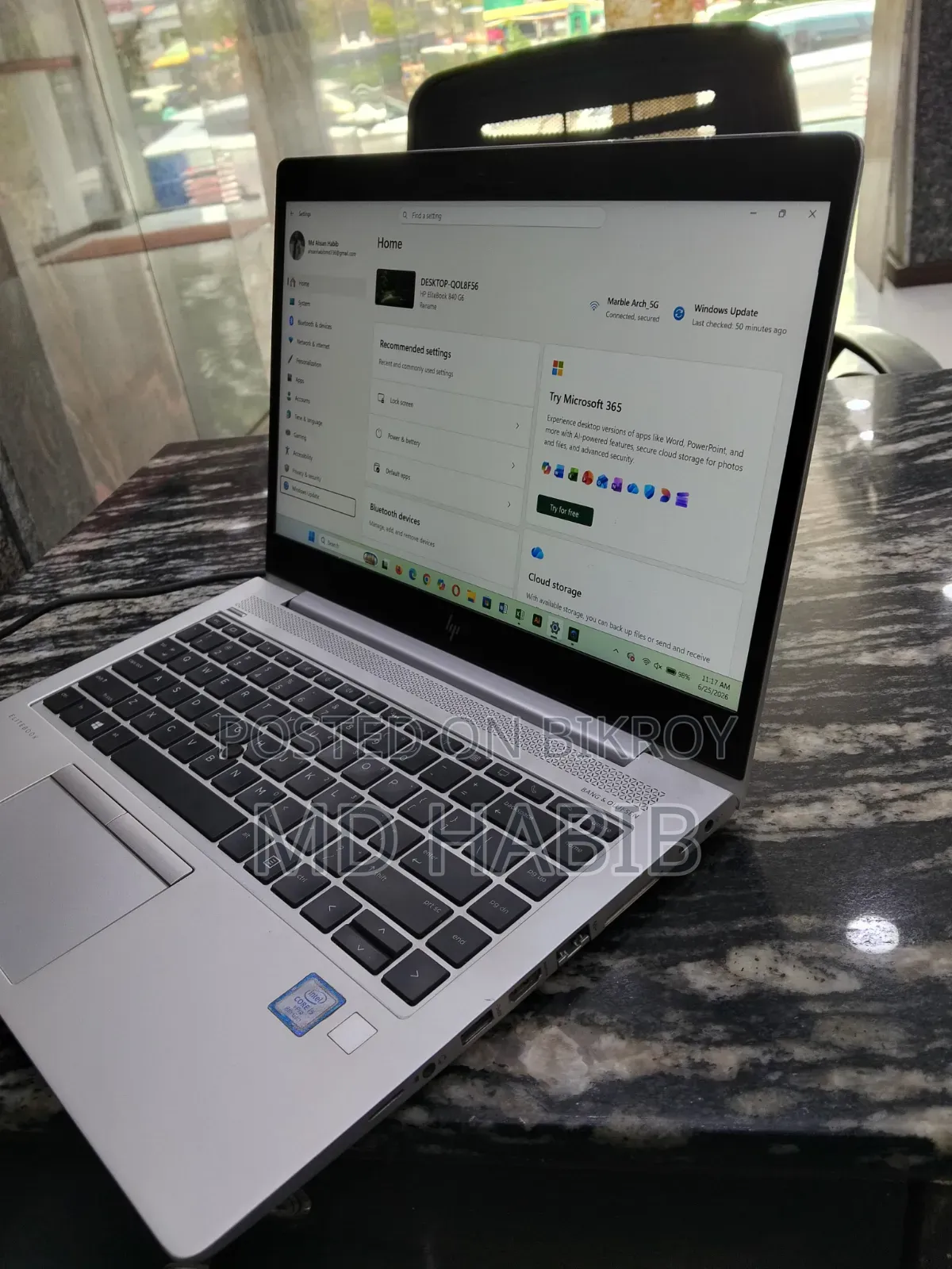 ল্যাপটপ এইচপি এলিটবুক ৮৪০ জি৬ ১৬জিবি ইন্টেল কোর আই৫ এসএসডি ২৫৬জিবি